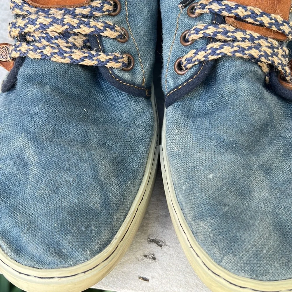 Men's Casual Blue Canvas Yasuragi Low-Top Sneakers (RARE)